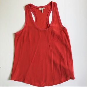 Joie Coral Silk Scoopneck Racerback “Alicia”  S